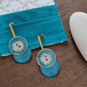 Boucles d'oreilles bleu de nacre