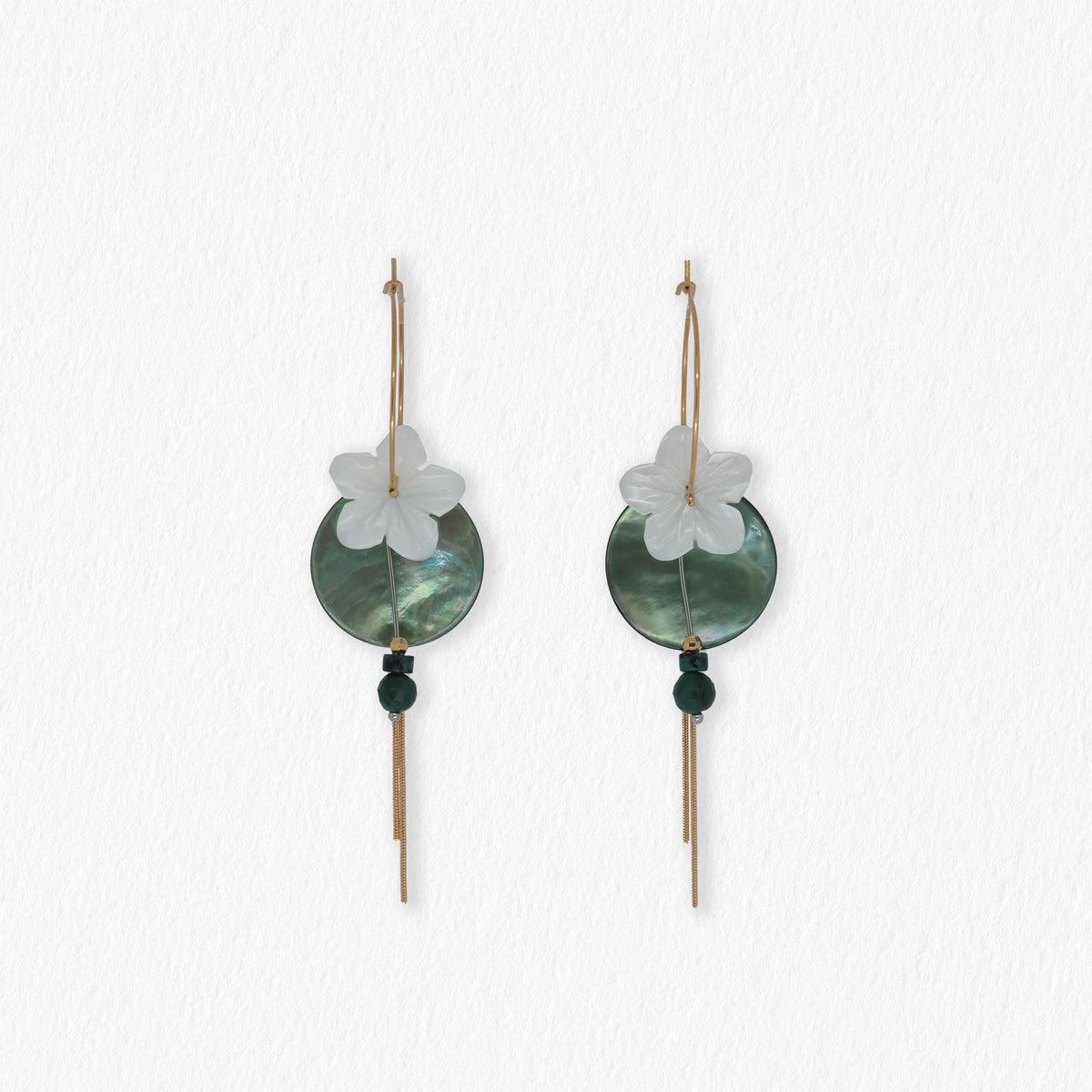 Boucles d'oreilles Amaryllis Kaki
