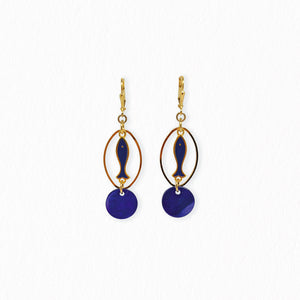 Boucles d'oreilles Marine bleues