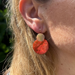 Boucles d'oreilles nacres Soline orange