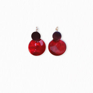 Boucles d'oreilles nacres Soline rouges