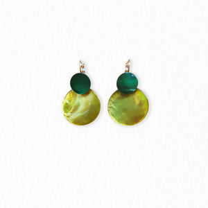 Boucles d'oreilles nacres Soline vertes