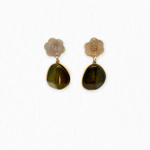 Boucles d’oreilles Alyx vert en nacre - La Petite Sardine