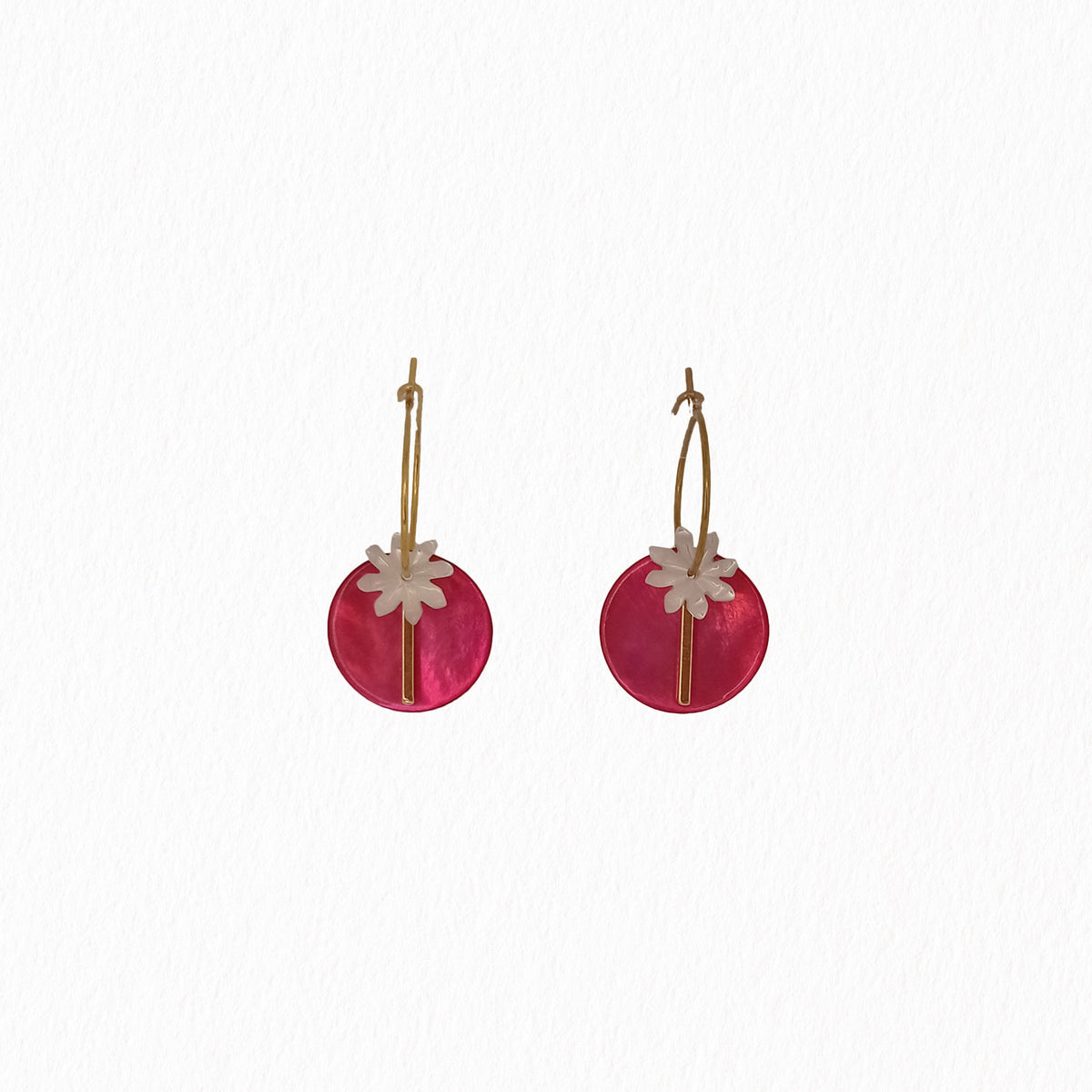 Boucles d'oreilles Fleur de nacre