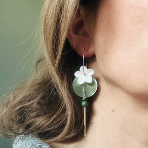 Boucles d'oreilles Amaryllis Kaki