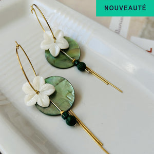 Boucles d'oreilles Amaryllis Kaki