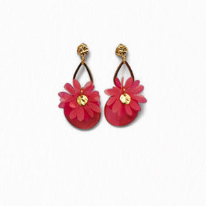 Boucles d'oreilles en nacre rose