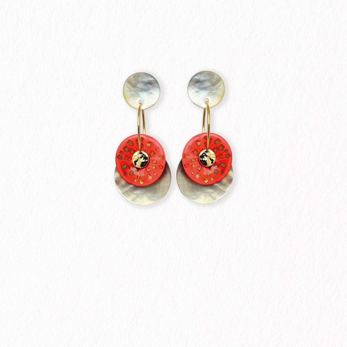 Boucles d'oreilles nacres créoles
