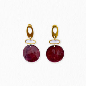Boucles d’oreilles Lya violet en nacre - La Petite Sardine