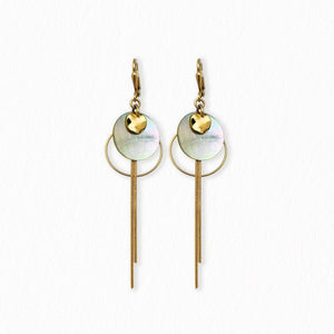 Boucles d'oreilles en nacre naturelle Dormeuses Lou