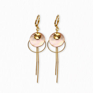 Boucles d'oreilles en nacre nude Dormeuses Lou