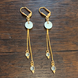 Boucles-nacre-et-pierres-fines-bleues-ciel-la-petite-sardine bijoux calledoine