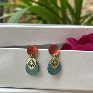 Boucles d'oreilles nacres feuilles