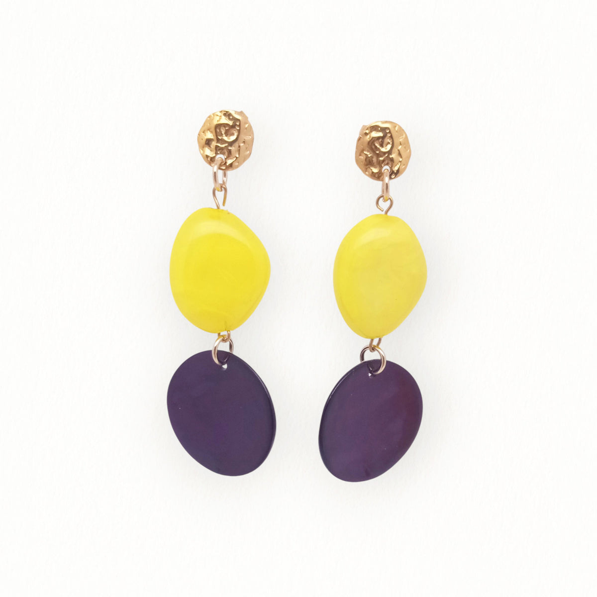 Boucles d'oreilles nacres galet