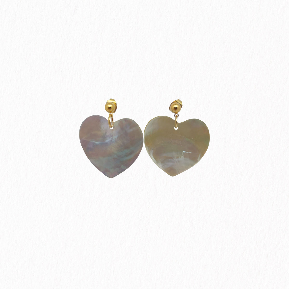 Boucles d'oreilles nacres Grand coeur