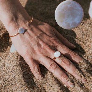 Bague jonc nacre Ecume
