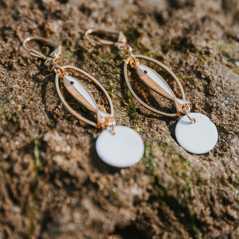 Boucles d'oreilles Marine blanche