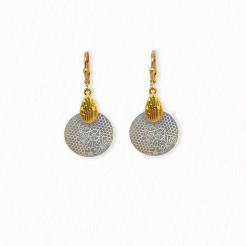 Boucles d'oreilles Nacre dentelle
