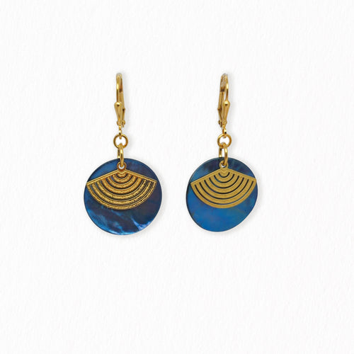 Boucles d'oreilles nacres Eventail