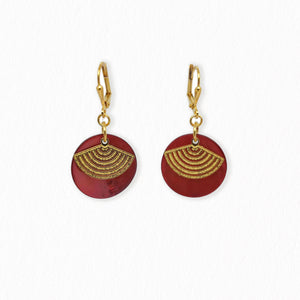 Boucles d'oreilles nacres Eventail