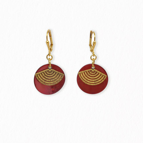 Boucles d'oreilles nacres Eventail