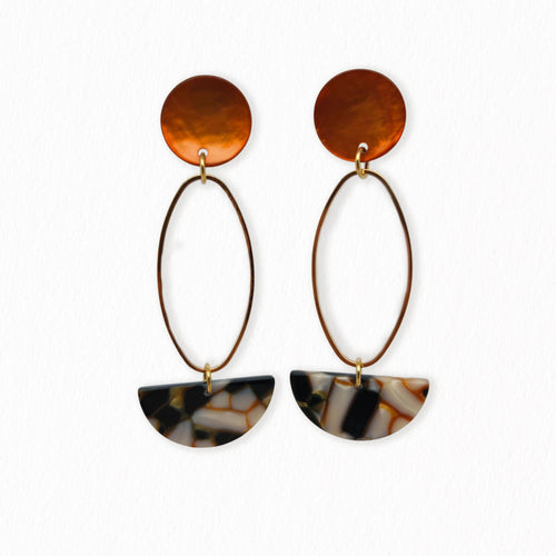 Boucles d'oreilles nacre Demi Lune