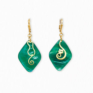 Boucles d'oreilles Dormeuses Chat asymétrique