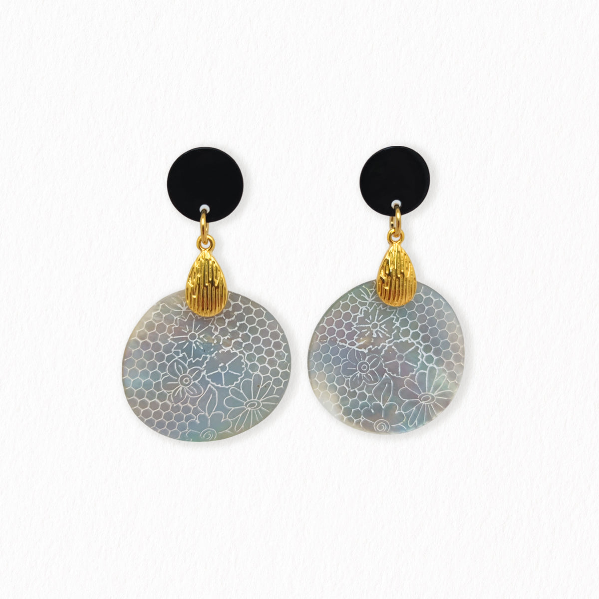 Boucles d'oreilles nacres Dentelle 2