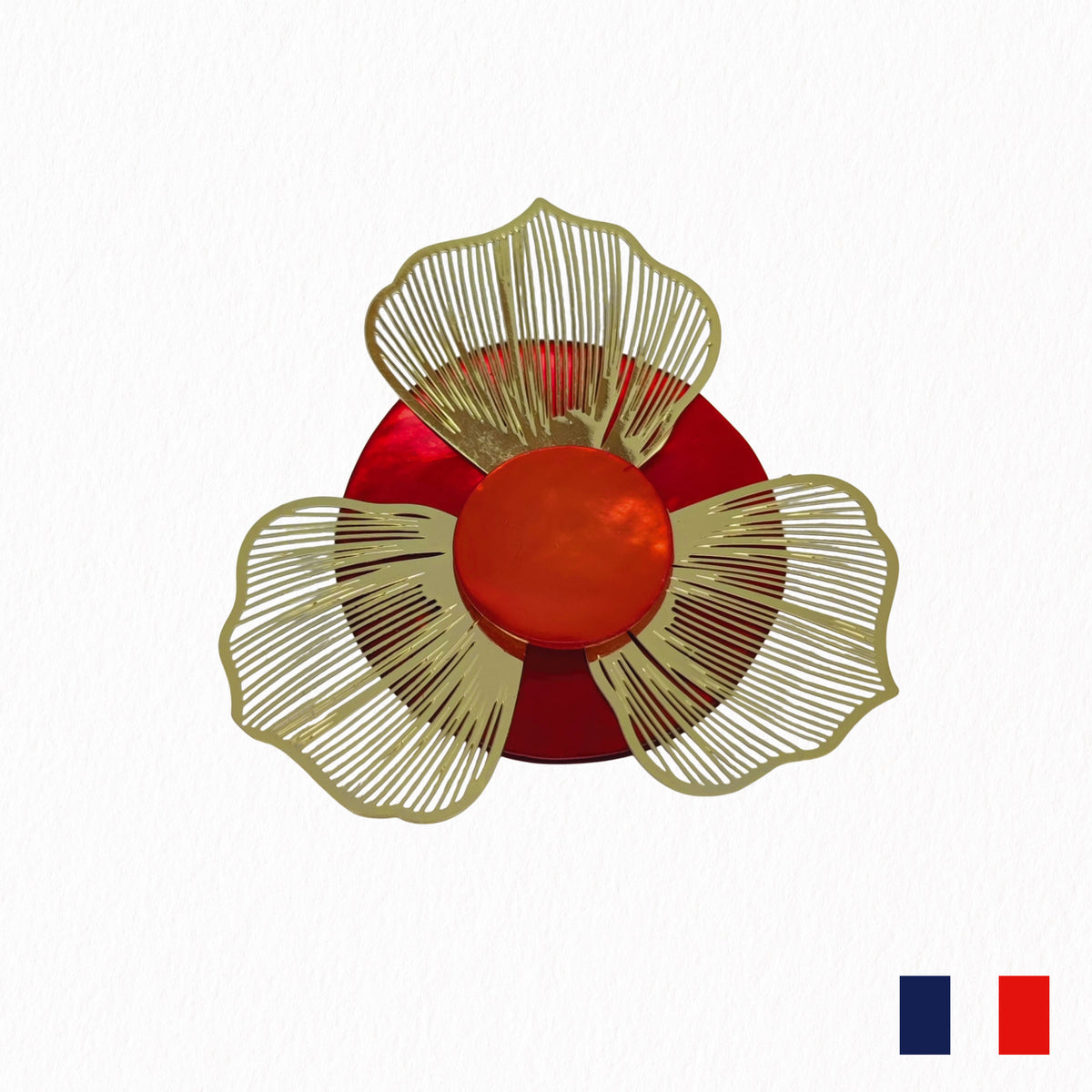 Broche nacre fleur