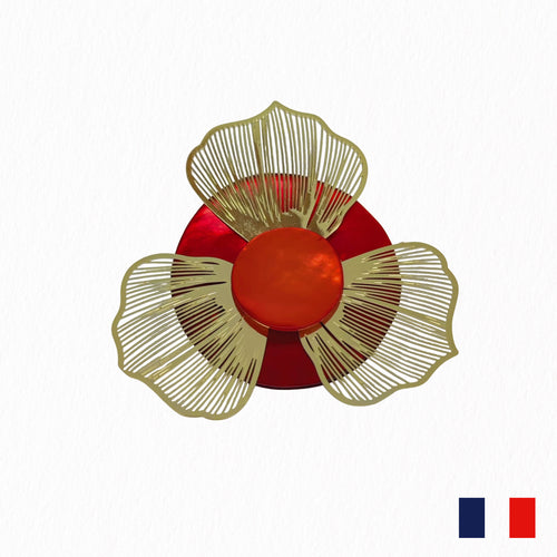 Broche nacre fleur