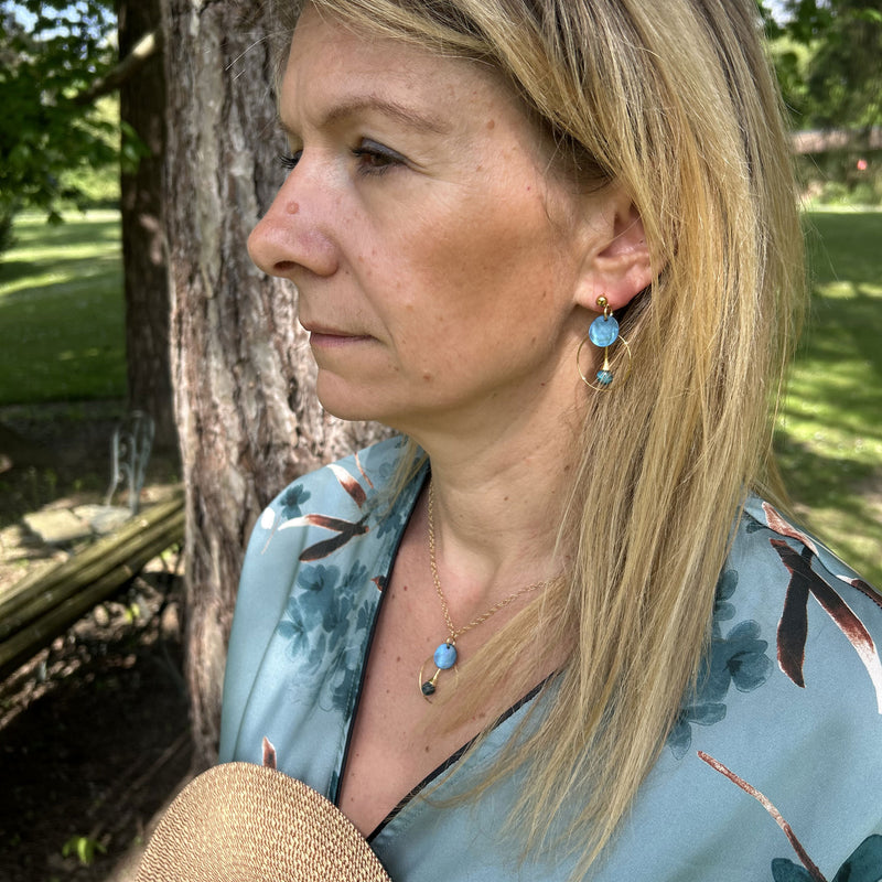 Boucles d'oreilles nacres Sarcelle