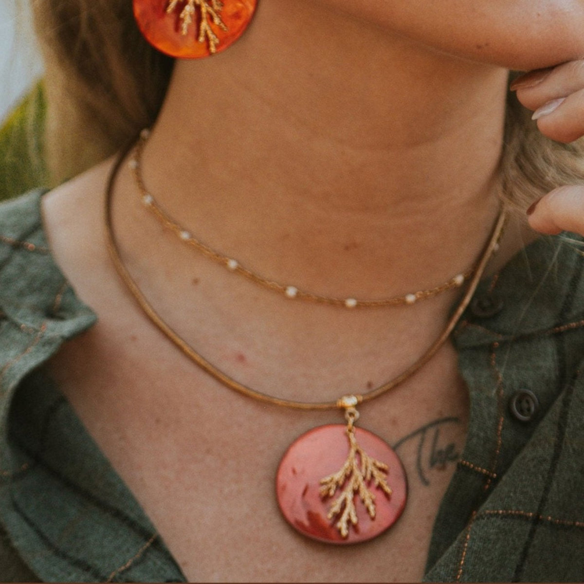 Collier marion Nacre orange la petite sardine
