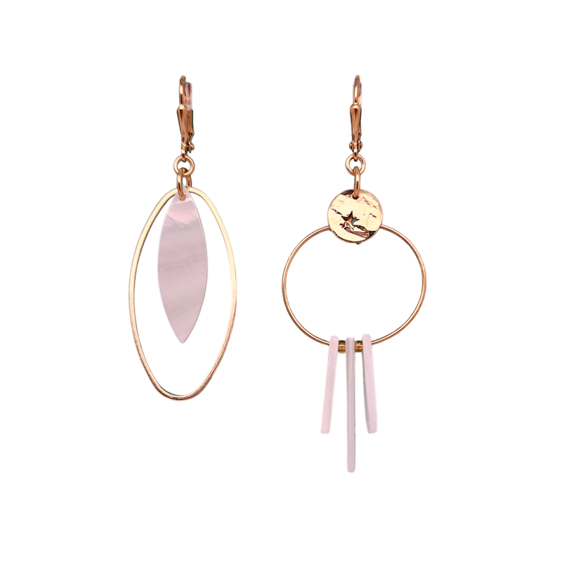 Boucles d'oreilles nacres Asymétriques II