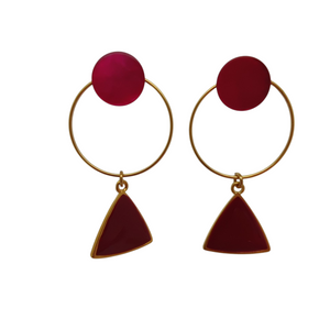 Boucles d'oreilles en nacre rose Rosalie