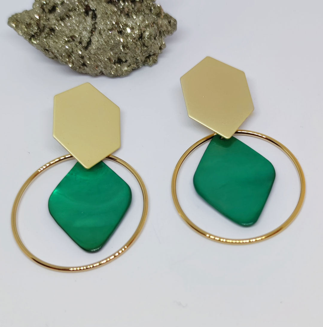 Boucles d'oreilles Emeraude