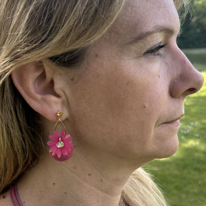 Boucles d'oreilles en nacre rose 