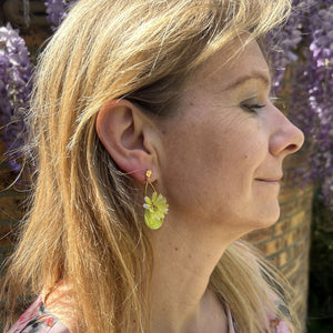 Boucles d'oreilles en nacre verte
