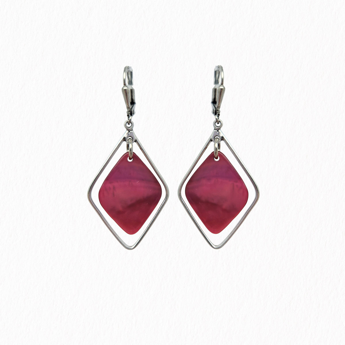 Boucles d'oreilles nacres Géométriques