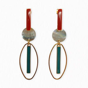 Boucles d'oreilles nacres Baguettes
