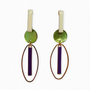 Boucles d'oreilles nacres Baguettes