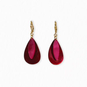 Boucles d'oreilles en nacre rose Solveig 