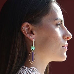 Boucles d'oreilles nacres Baguettes
