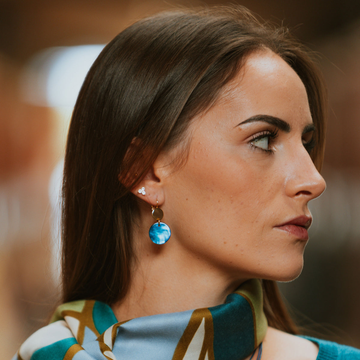 Boucles d'oreilles nacres Blue
