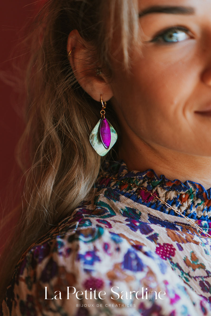 Boucles d'oreilles Nacre Viola