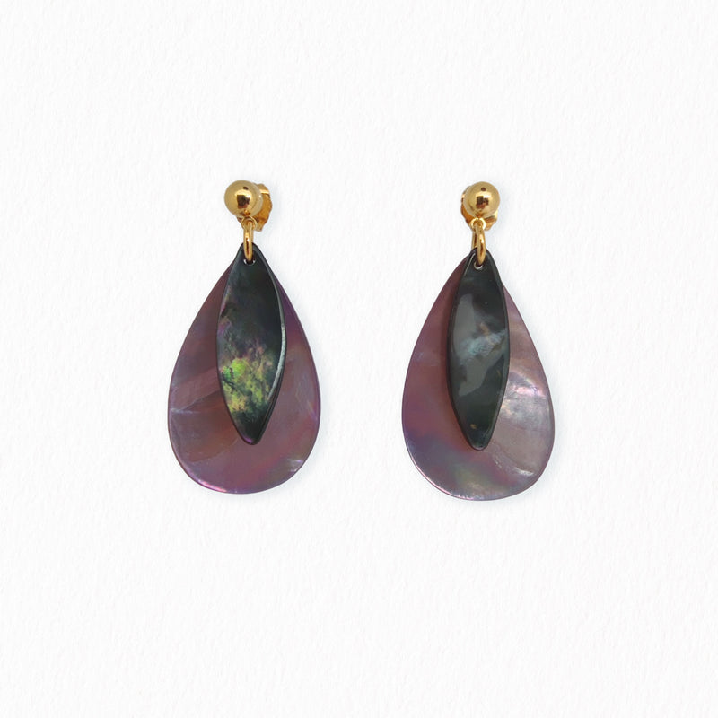 Boucles d'oreilles nacres petite Mauve