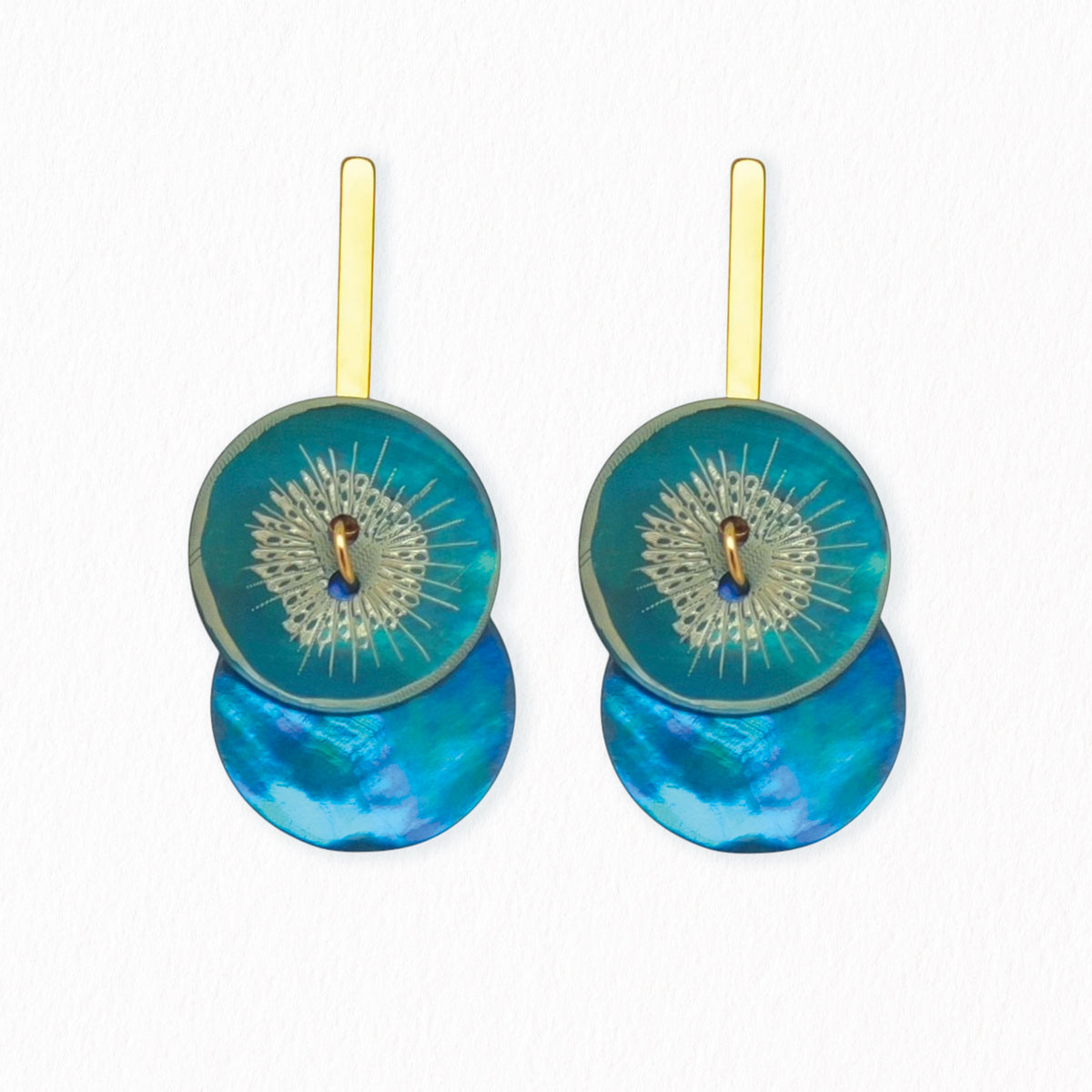 Boucles d'oreilles bleu de nacre