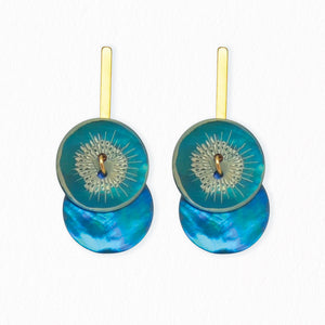 Boucles d'oreilles bleu de nacre