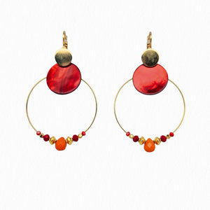Boucles d'oreilles nacres Coquelicot