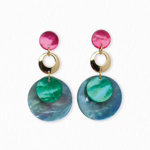 Boucles d'oreilles en nacre bleue Michelle 