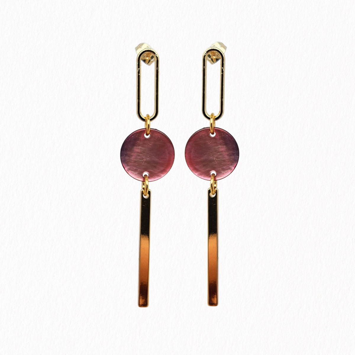 Boucles d'oreilles en nacre Ovale